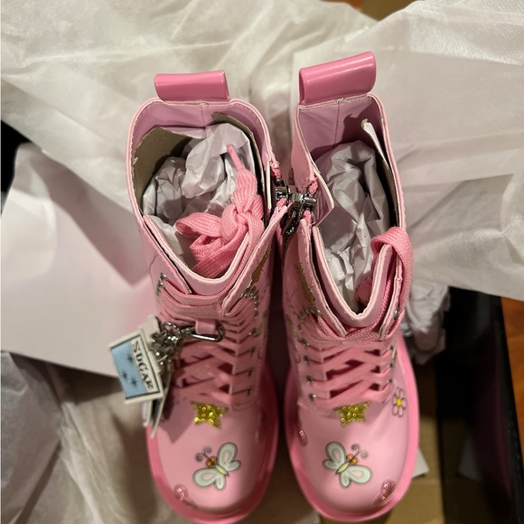 [SOLD] NEW! Dolls Kill x Powerpuff Girls 💗 Combat Boots Pink - Picture 10 of 11